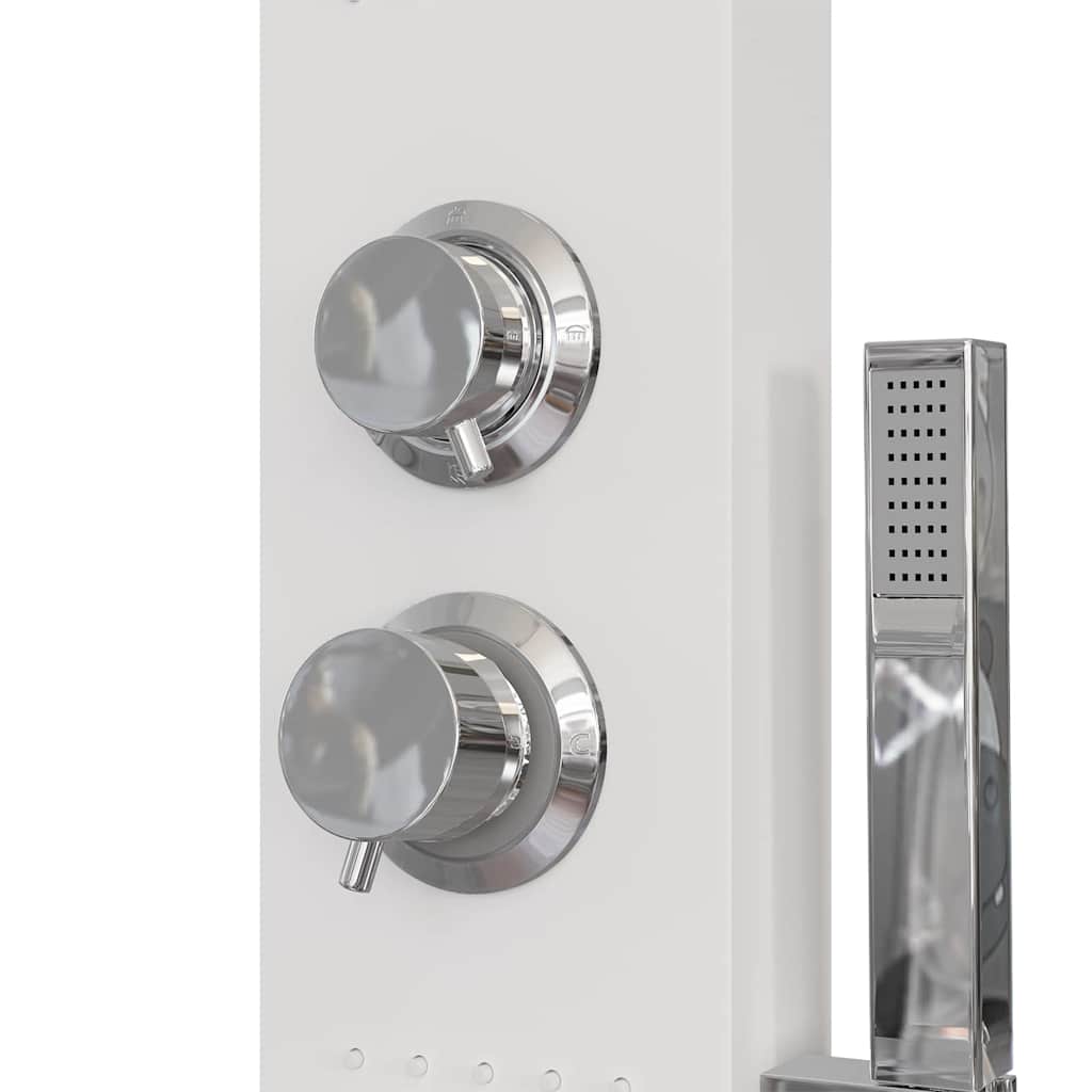 vidaXL Sistem panou de duș din aluminiu, alb vidaXL Sistem panou de duș din aluminiu, alb