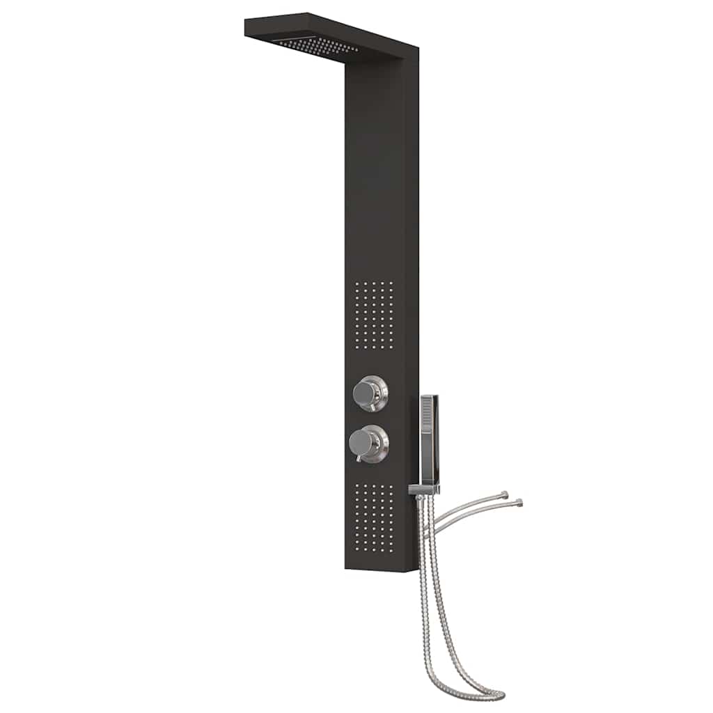 vidaXL Sistem panou de duș din aluminiu, negru vidaXL Sistem panou de duș din aluminiu, negru