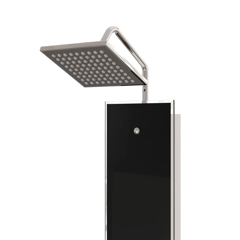 vidaXL Unitate panou de duș, negru, 18x45,5x130 cm, sticlă vidaXL Unitate panou de duș, negru, 18x45,5x130 cm, sticlă