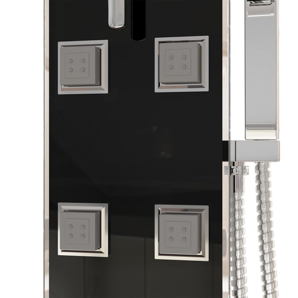 vidaXL Unitate panou de duș, negru, 18x45,5x130 cm, sticlă vidaXL Unitate panou de duș, negru, 18x45,5x130 cm, sticlă