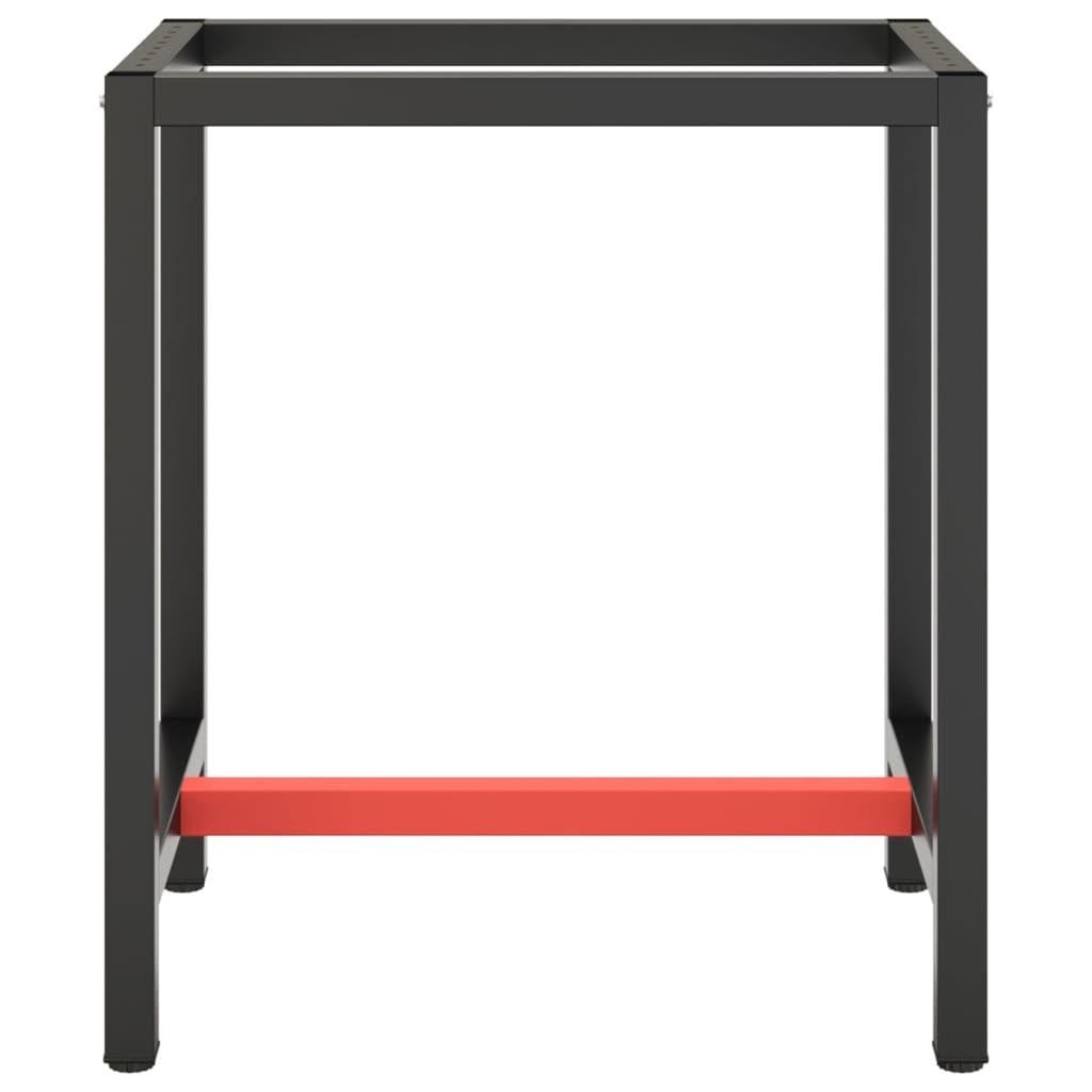 vidaXL Cadru banc de lucru, negru mat/roșu mat, 70x50x79 cm, metal vidaXL Cadru banc de lucru, negru mat/roșu mat, 70x50x79 cm, metal
