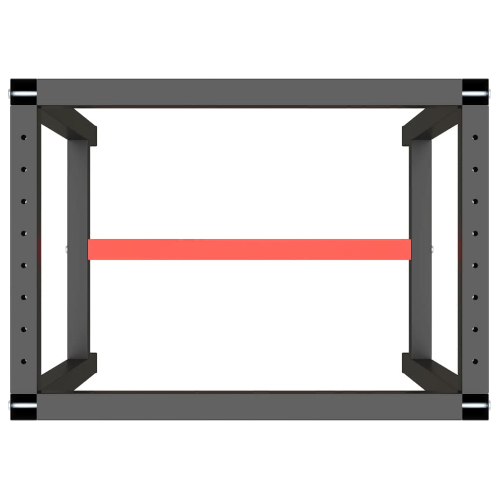 vidaXL Cadru banc de lucru, negru mat/roșu mat, 70x50x79 cm, metal vidaXL Cadru banc de lucru, negru mat/roșu mat, 70x50x79 cm, metal