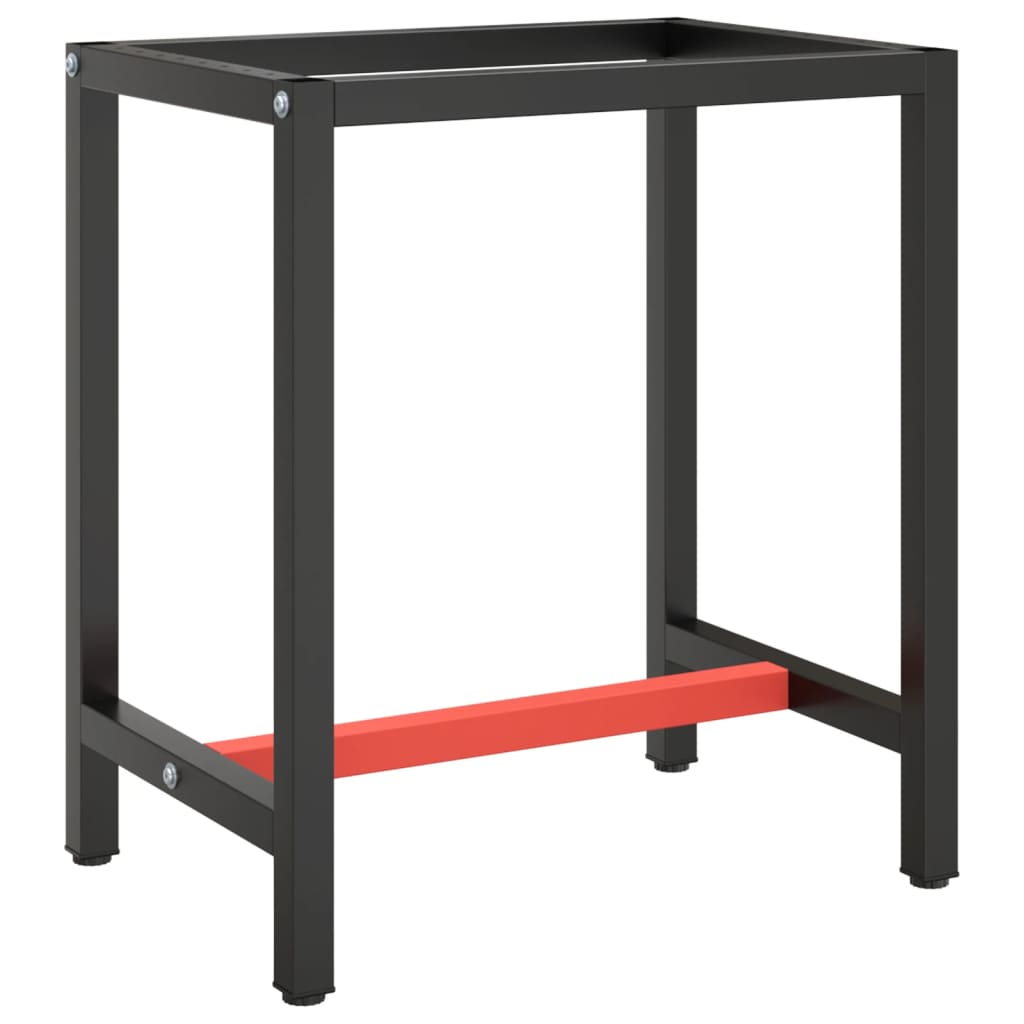 vidaXL Cadru banc de lucru, negru mat/roșu mat, 70x50x79 cm, metal vidaXL Cadru banc de lucru, negru mat/roșu mat, 70x50x79 cm, metal