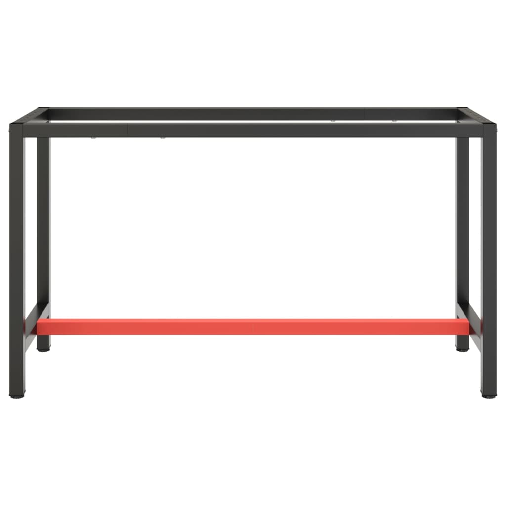 vidaXL Cadru banc de lucru, negru mat/roșu mat, 140x50x79 cm, metal vidaXL Cadru banc de lucru, negru mat/roșu mat, 140x50x79 cm, metal