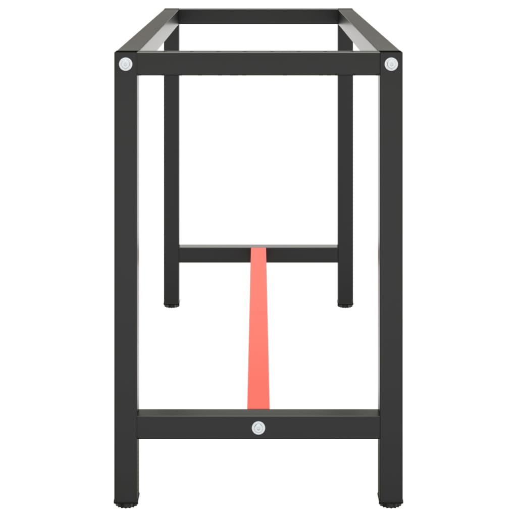 vidaXL Cadru banc de lucru, negru mat/roșu mat, 140x50x79 cm, metal vidaXL Cadru banc de lucru, negru mat/roșu mat, 140x50x79 cm, metal