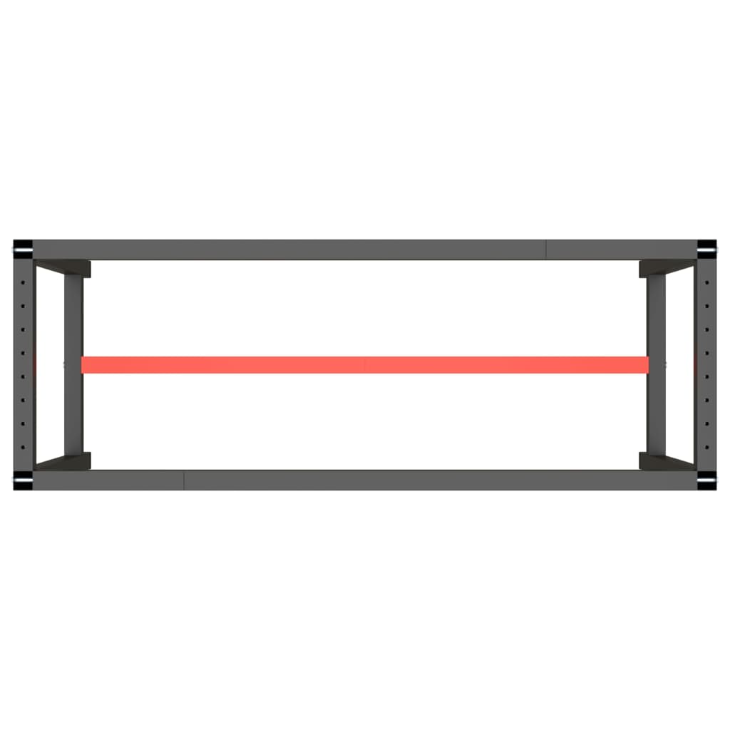 vidaXL Cadru banc de lucru, negru mat/roșu mat, 140x50x79 cm, metal vidaXL Cadru banc de lucru, negru mat/roșu mat, 140x50x79 cm, metal