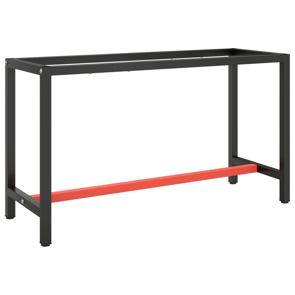 vidaXL Cadru banc de lucru, negru mat/roșu mat, 140x50x79 cm, metal vidaXL Cadru banc de lucru, negru mat/roșu mat, 140x50x79 cm, metal