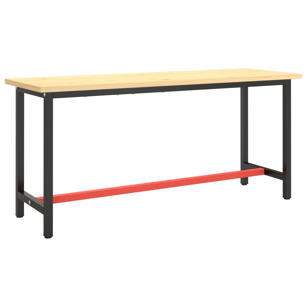 vidaXL Cadru banc de lucru, negru mat/roșu mat, 170x50x79 cm, metal vidaXL Cadru banc de lucru, negru mat/roșu mat, 170x50x79 cm, metal