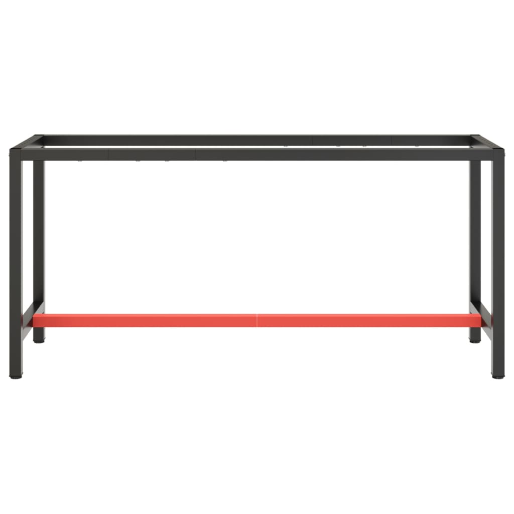 vidaXL Cadru banc de lucru, negru mat/roșu mat, 170x50x79 cm, metal vidaXL Cadru banc de lucru, negru mat/roșu mat, 170x50x79 cm, metal