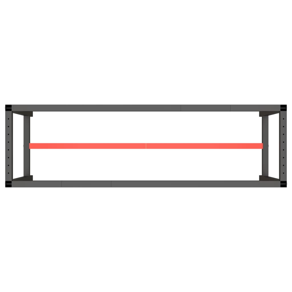 vidaXL Cadru banc de lucru, negru mat/roșu mat, 170x50x79 cm, metal vidaXL Cadru banc de lucru, negru mat/roșu mat, 170x50x79 cm, metal