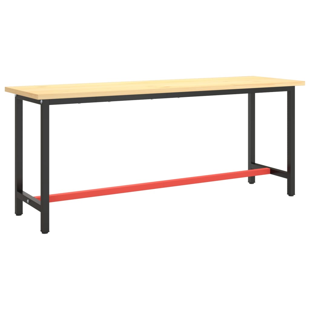 vidaXL Cadru banc de lucru, negru mat/roșu mat, 190x50x79 cm, metal vidaXL Cadru banc de lucru, negru mat/roșu mat, 190x50x79 cm, metal