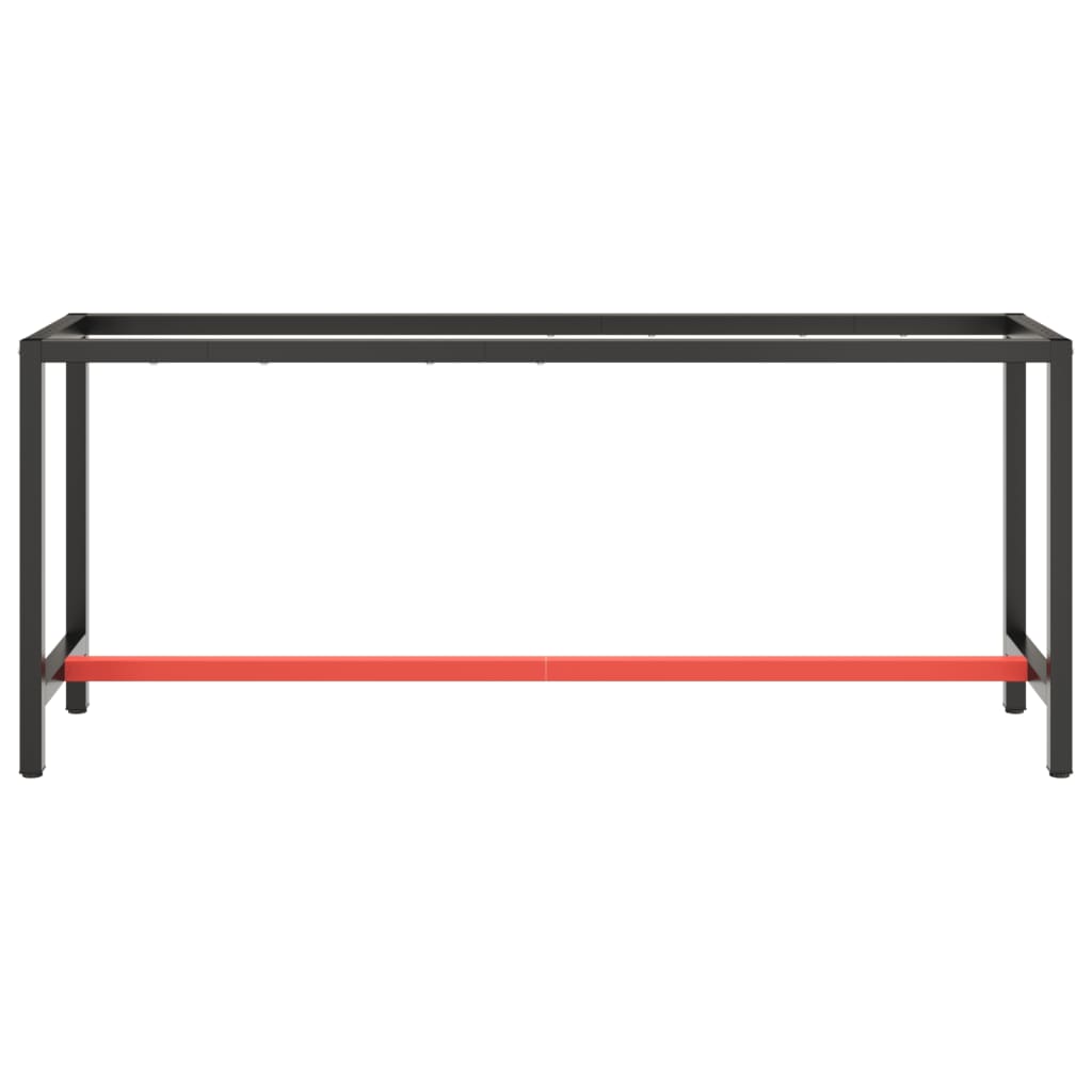 vidaXL Cadru banc de lucru, negru mat/roșu mat, 190x50x79 cm, metal vidaXL Cadru banc de lucru, negru mat/roșu mat, 190x50x79 cm, metal
