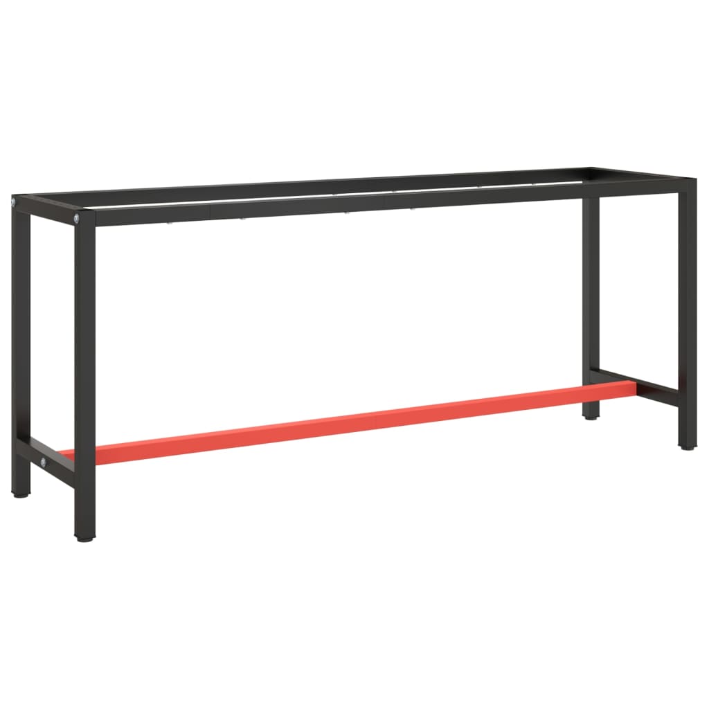 vidaXL Cadru banc de lucru, negru mat/roșu mat, 190x50x79 cm, metal vidaXL Cadru banc de lucru, negru mat/roșu mat, 190x50x79 cm, metal