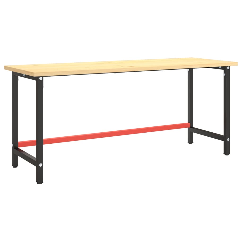 vidaXL Cadru banc de lucru, negru mat/roșu mat, 180x57x79 cm, metal vidaXL Cadru banc de lucru, negru mat/roșu mat, 180x57x79 cm, metal
