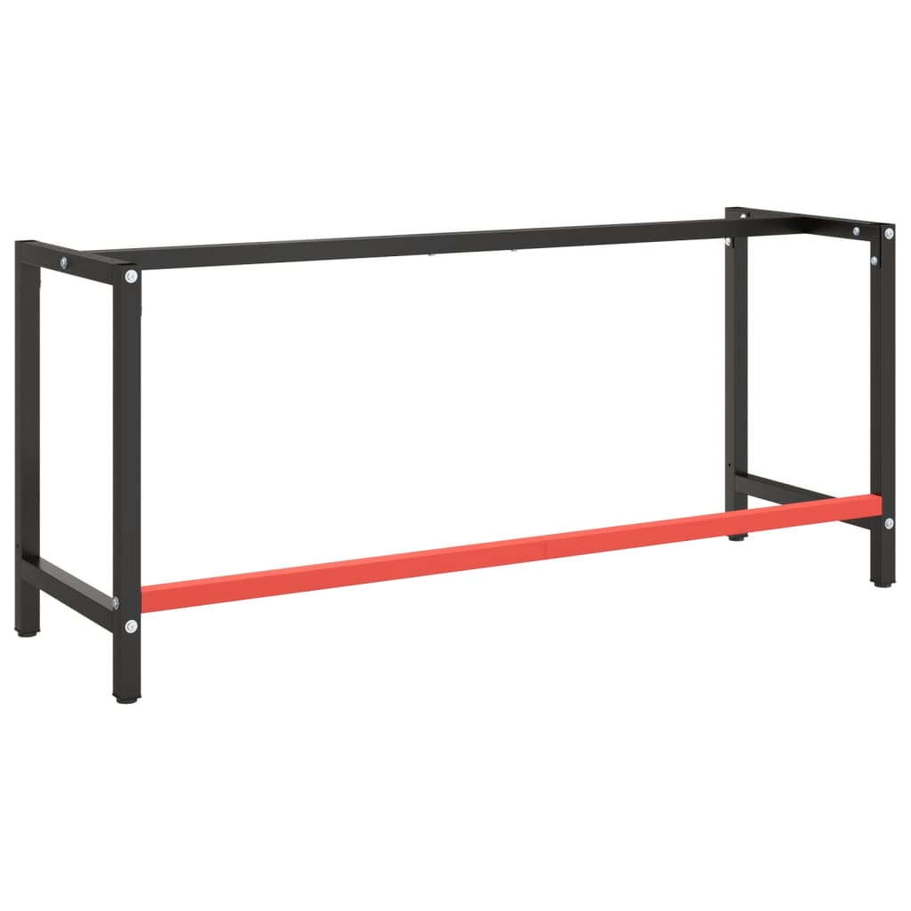 vidaXL Cadru banc de lucru, negru mat/roșu mat, 180x57x79 cm, metal vidaXL Cadru banc de lucru, negru mat/roșu mat, 180x57x79 cm, metal