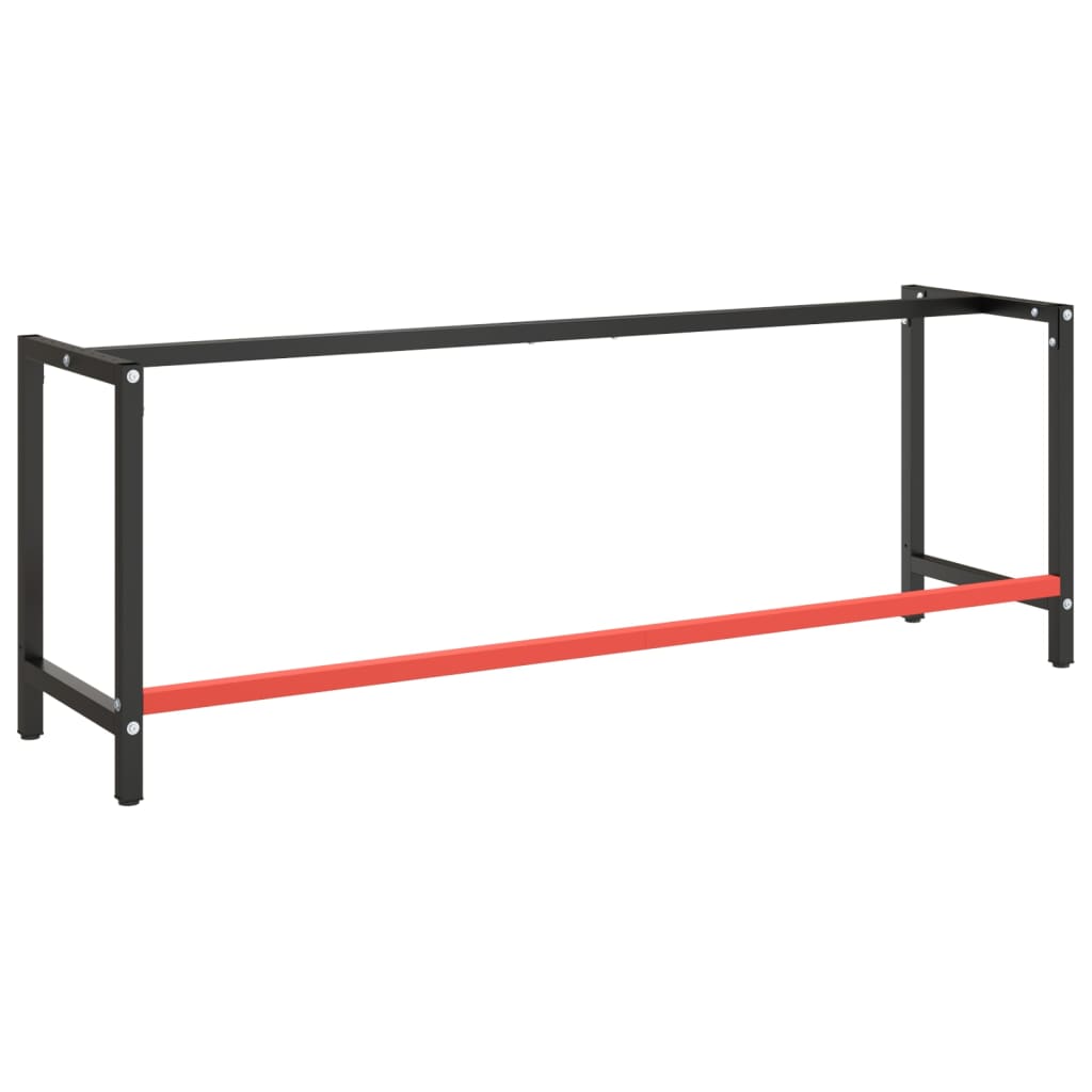 vidaXL Cadru banc de lucru, negru mat/roșu mat, 220x57x79 cm, metal vidaXL Cadru banc de lucru, negru mat/roșu mat, 220x57x79 cm, metal
