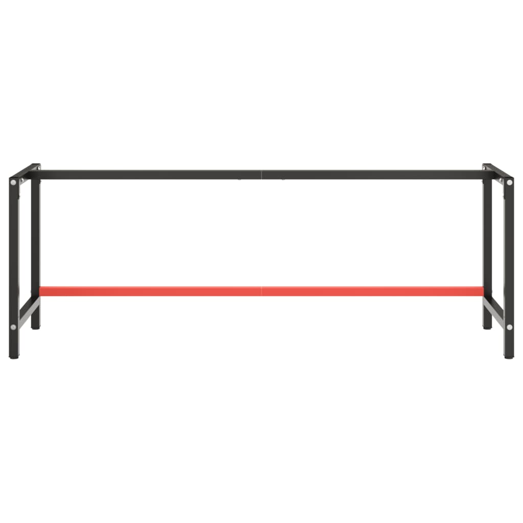 vidaXL Cadru banc de lucru, negru mat/roșu mat, 220x57x79 cm, metal vidaXL Cadru banc de lucru, negru mat/roșu mat, 220x57x79 cm, metal