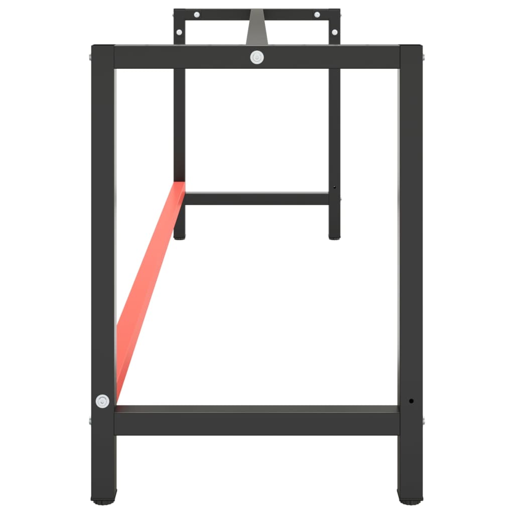 vidaXL Cadru banc de lucru, negru mat/roșu mat, 220x57x79 cm, metal vidaXL Cadru banc de lucru, negru mat/roșu mat, 220x57x79 cm, metal