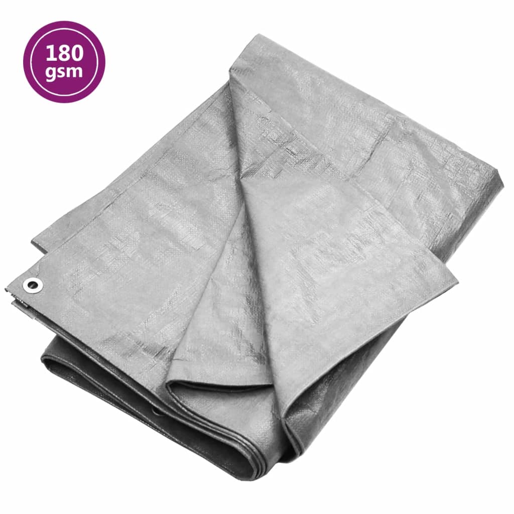 vidaXL Prelată 180 g/m², gri, 4x6 m, HDPE vidaXL Prelată 180 g/m², gri, 4x6 m, HDPE