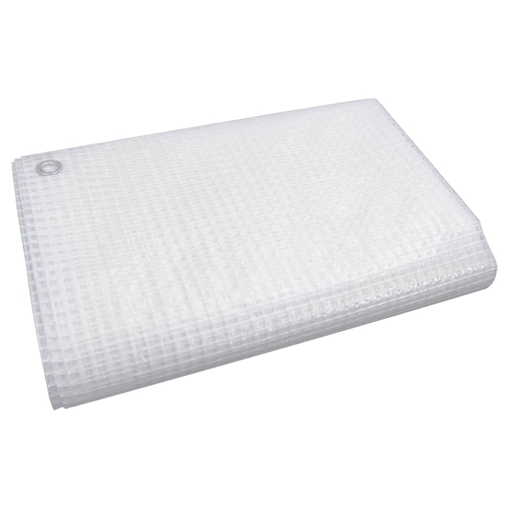 vidaXL Prelată Leno, alb, 8x10 m, 140 g/m²