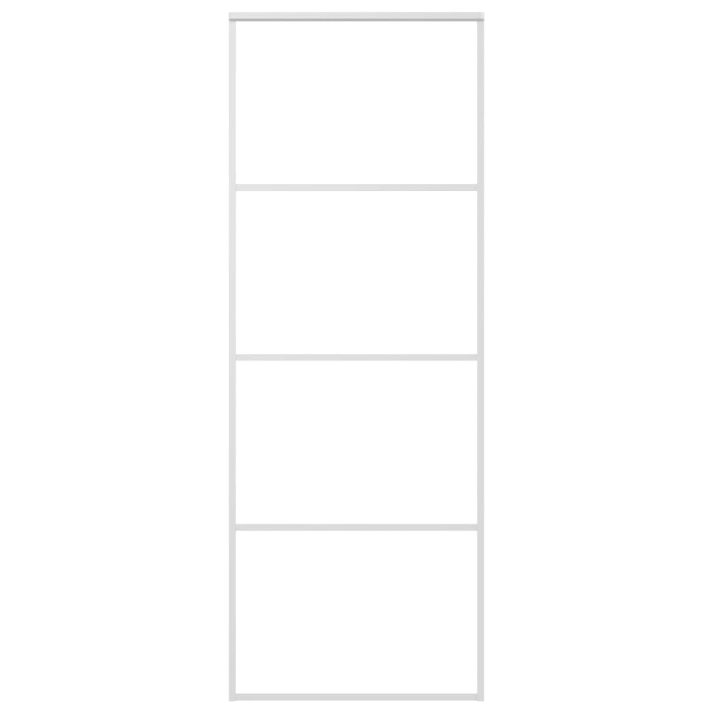 vidaXL Ușă glisantă, alb, 76x205 cm, sticlă mată ESG și aluminiu
