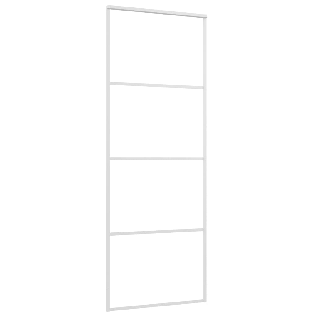 vidaXL Ușă glisantă, alb, 76x205 cm, sticlă mată ESG și aluminiu