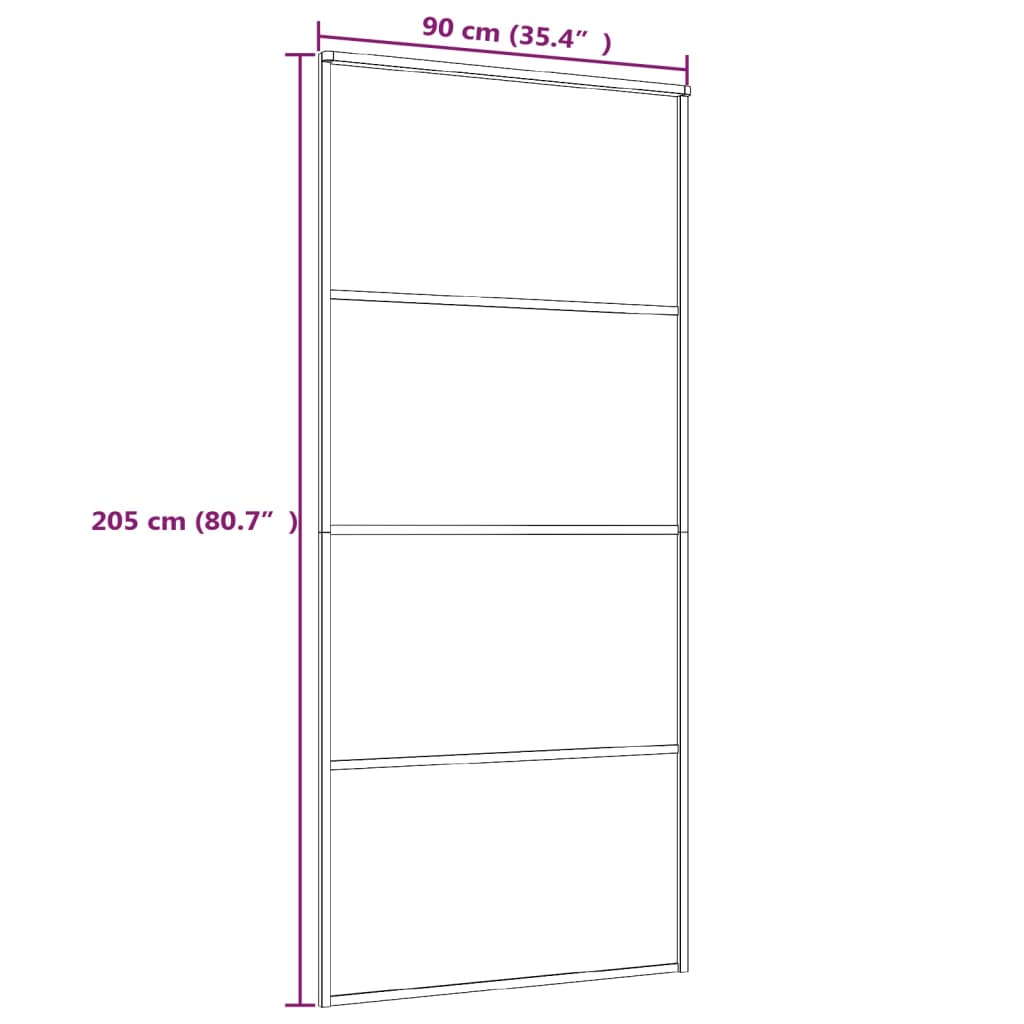 vidaXL Ușă glisantă, negru, 90x205 cm, sticlă ESG mată și aluminiu