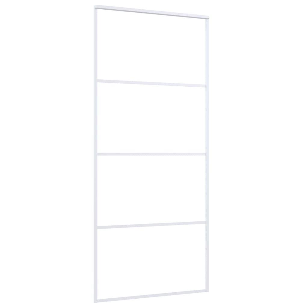 vidaXL Ușă glisantă, alb, 90x205 cm, sticlă ESG și aluminiu vidaXL Ușă glisantă, alb, 90x205 cm, sticlă ESG și aluminiu