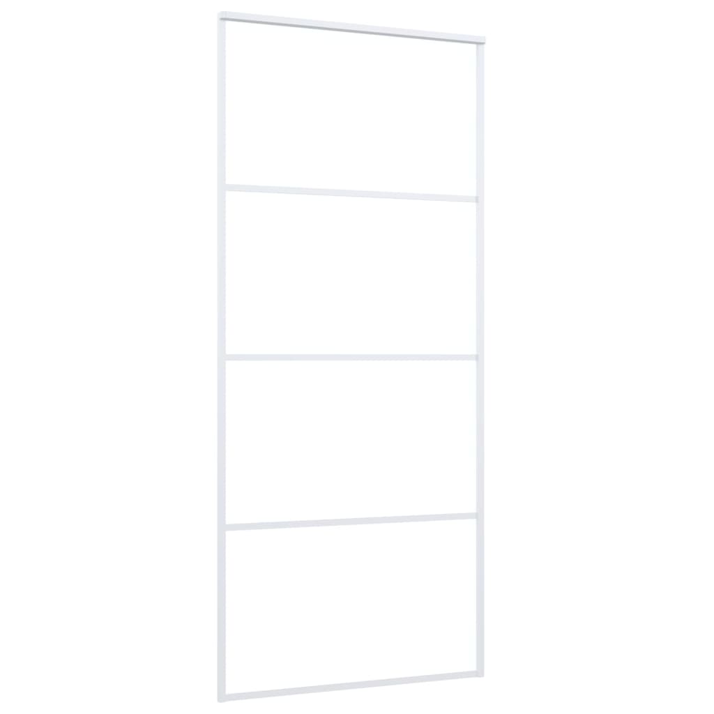 vidaXL Ușă glisantă, alb, 90x205 cm, sticlă ESG mată și aluminiu vidaXL Ușă glisantă, alb, 90x205 cm, sticlă ESG mată și aluminiu