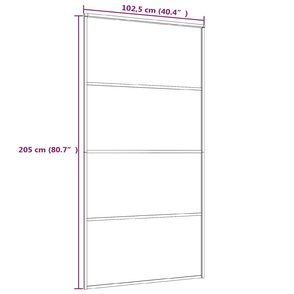 vidaXL Ușă glisantă, negru, 102,5x205 cm, sticlă mată ESG și aluminiu