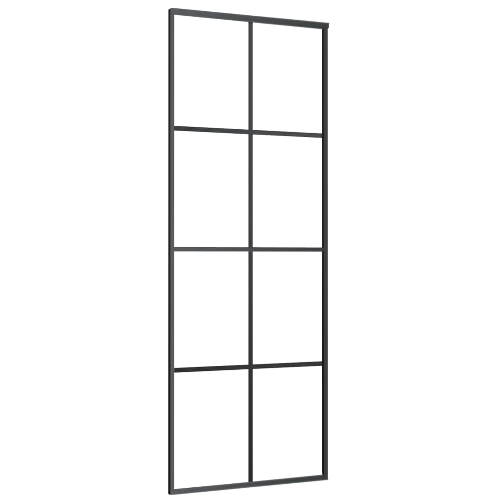 vidaXL Ușă glisantă, negru, 76x205 cm, sticlă ESG și aluminiu vidaXL Ușă glisantă, negru, 76x205 cm, sticlă ESG și aluminiu