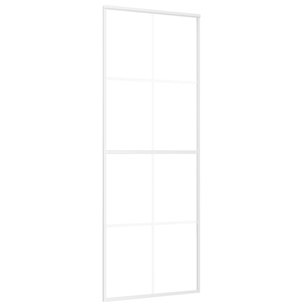 vidaXL Ușă glisantă, alb, 76x205 cm, sticlă mată ESG și aluminiu