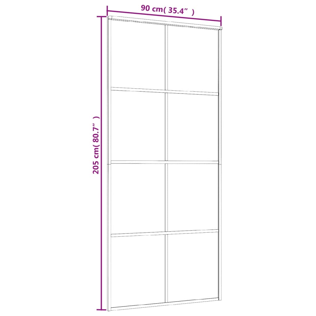 vidaXL Ușă glisantă, negru, 90x205 cm, sticlă ESG și aluminiu