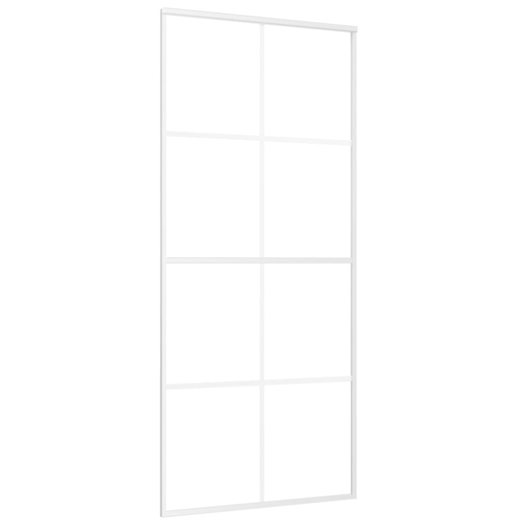 vidaXL Ușă glisantă, alb, 90x205 cm, sticlă ESG mată și aluminiu