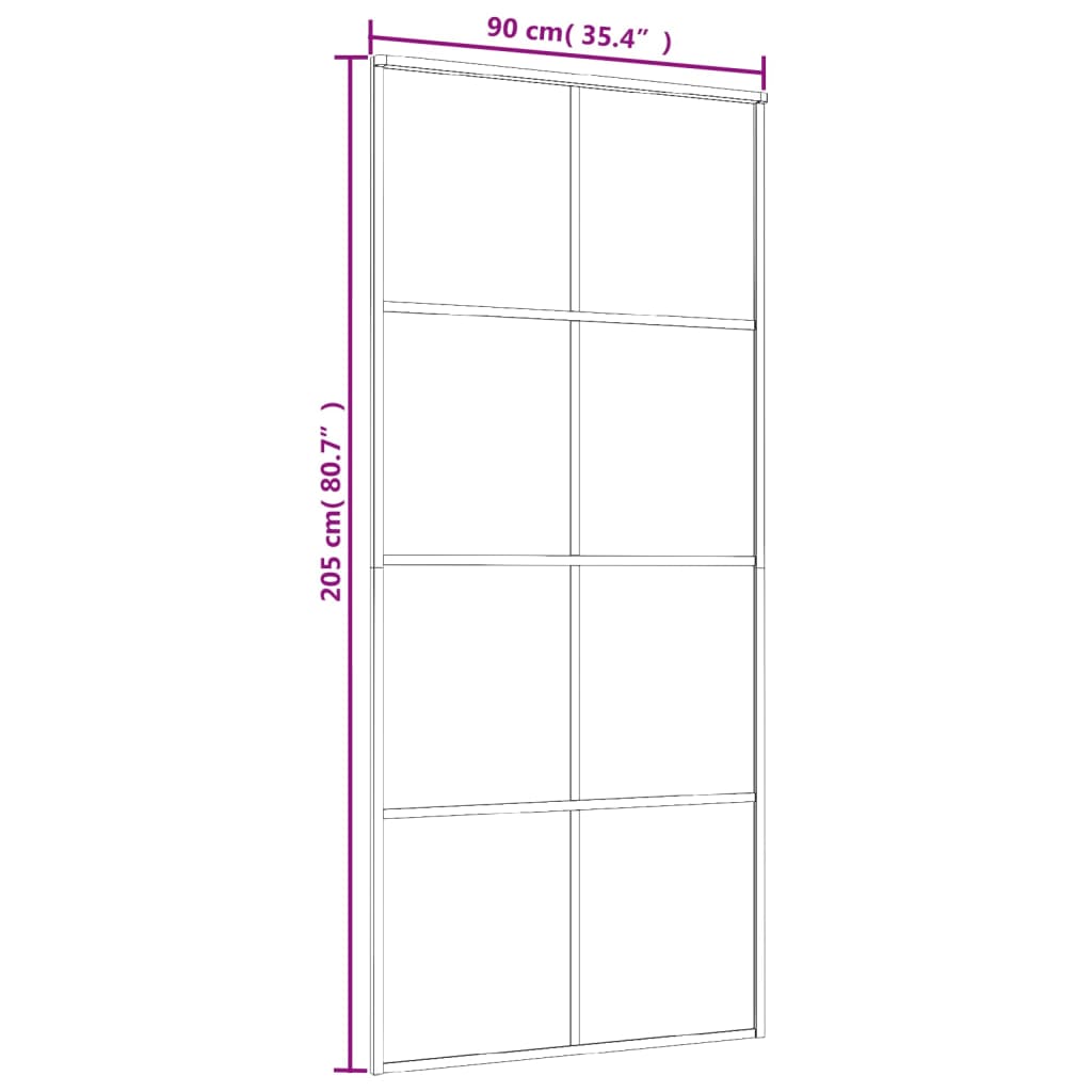 vidaXL Ușă glisantă, alb, 90x205 cm, sticlă ESG mată și aluminiu