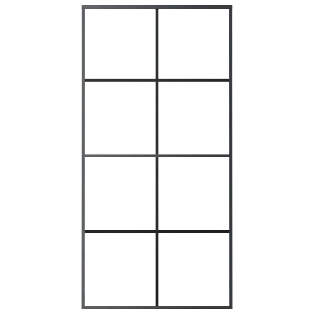 vidaXL Ușă glisantă, negru, 102,5x205 cm, sticlă ESG și aluminiu vidaXL Ușă glisantă, negru, 102,5x205 cm, sticlă ESG și aluminiu