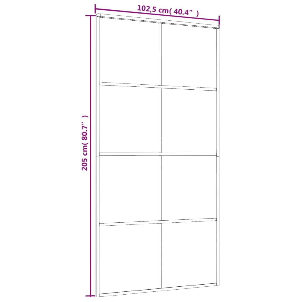 vidaXL Ușă glisantă, alb, 102,5x205 cm, sticlă ESG și aluminiu