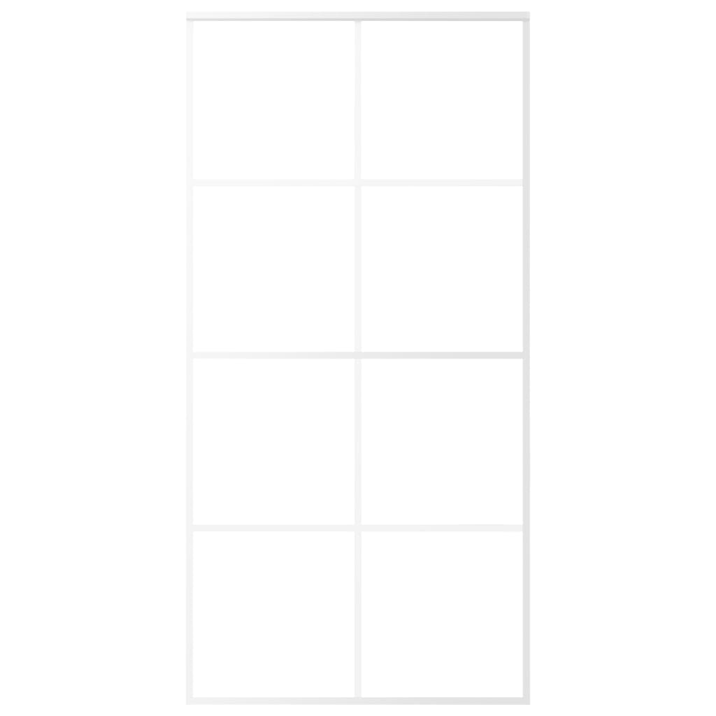 vidaXL Ușă glisantă, alb, 102,5x205 cm, sticlă mată ESG și aluminiu