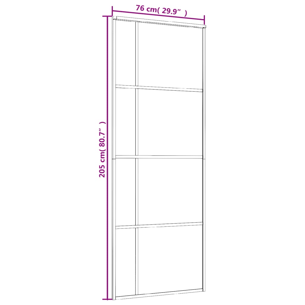 vidaXL Ușă glisantă, negru, 76x205 cm, sticlă ESG și aluminiu