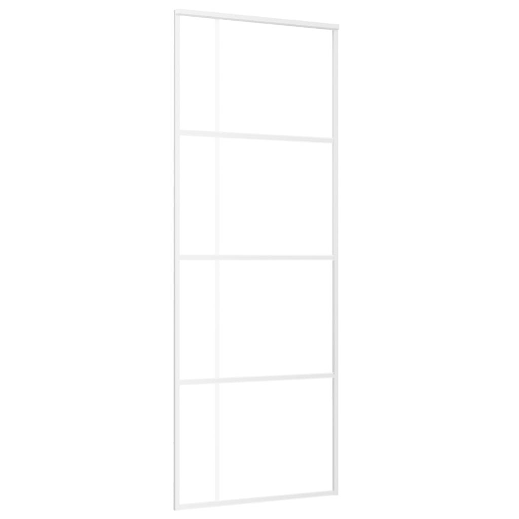 vidaXL Ușă glisantă, alb, 76x205 cm, sticlă ESG și aluminiu