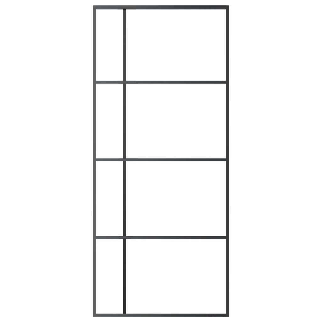 vidaXL Ușă glisantă, negru, 90x205 cm, sticlă ESG și aluminiu vidaXL Ușă glisantă, negru, 90x205 cm, sticlă ESG și aluminiu