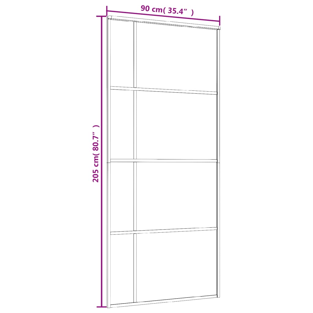vidaXL Ușă glisantă, negru, 90x205 cm, sticlă ESG și aluminiu vidaXL Ușă glisantă, negru, 90x205 cm, sticlă ESG și aluminiu