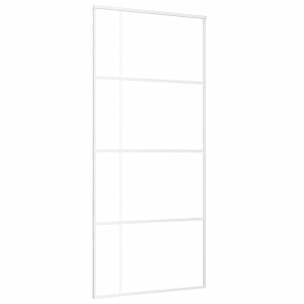 vidaXL Ușă glisantă, alb, 90x205 cm, sticlă ESG mată și aluminiu vidaXL Ușă glisantă, alb, 90x205 cm, sticlă ESG mată și aluminiu