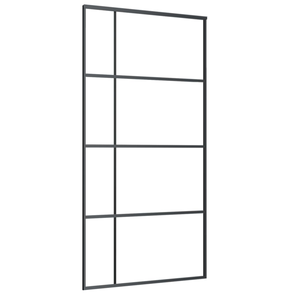 vidaXL Ușă glisantă ,negru, 102,5x205 cm, sticlă mată ESG și aluminiu