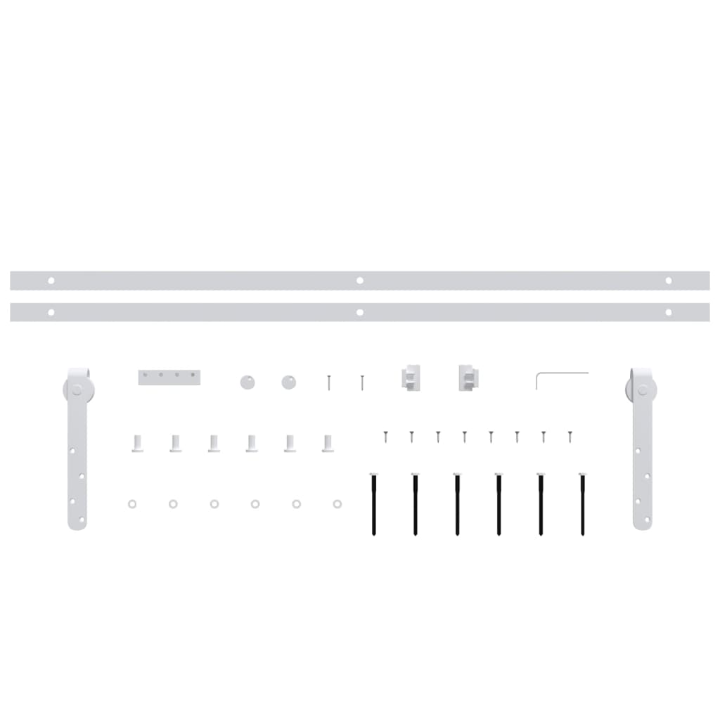 vidaXL Set glisare mini ușă pentru dulap, alb, oțel carbon, 183 cm vidaXL Set glisare mini ușă pentru dulap, alb, oțel carbon, 183 cm