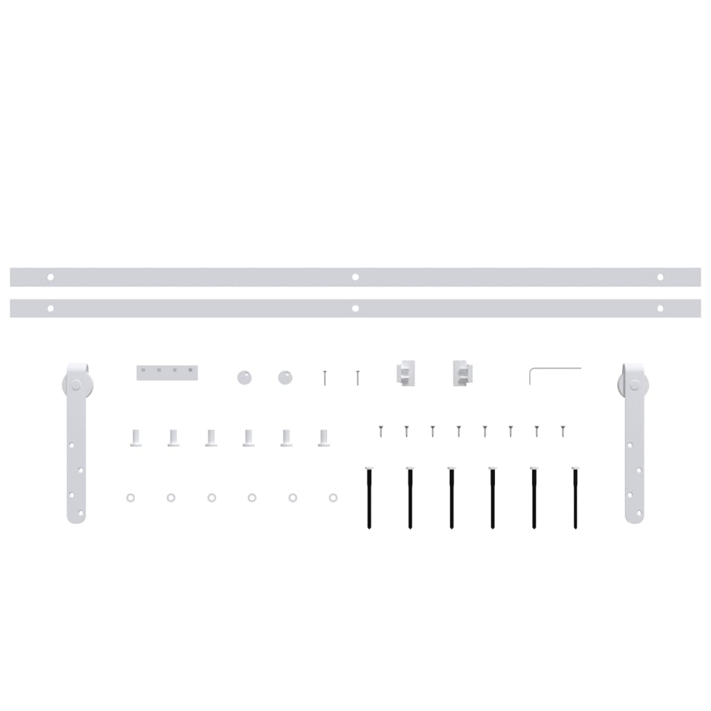 vidaXL Set glisare mini ușă pentru dulap, alb, oțel carbon, 200 cm vidaXL Set glisare mini ușă pentru dulap, alb, oțel carbon, 200 cm