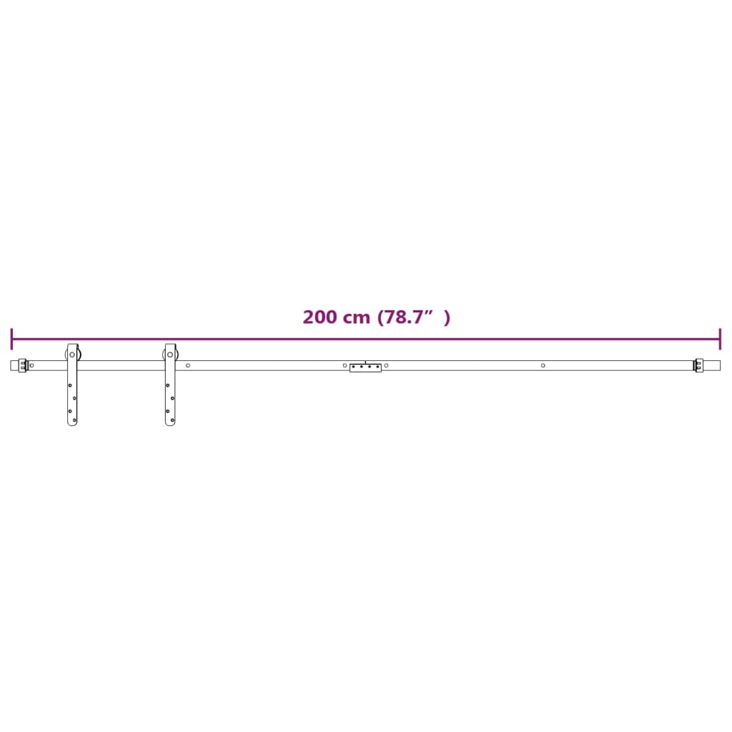 vidaXL Set glisare mini ușă pentru dulap, alb, oțel carbon, 200 cm vidaXL Set glisare mini ușă pentru dulap, alb, oțel carbon, 200 cm