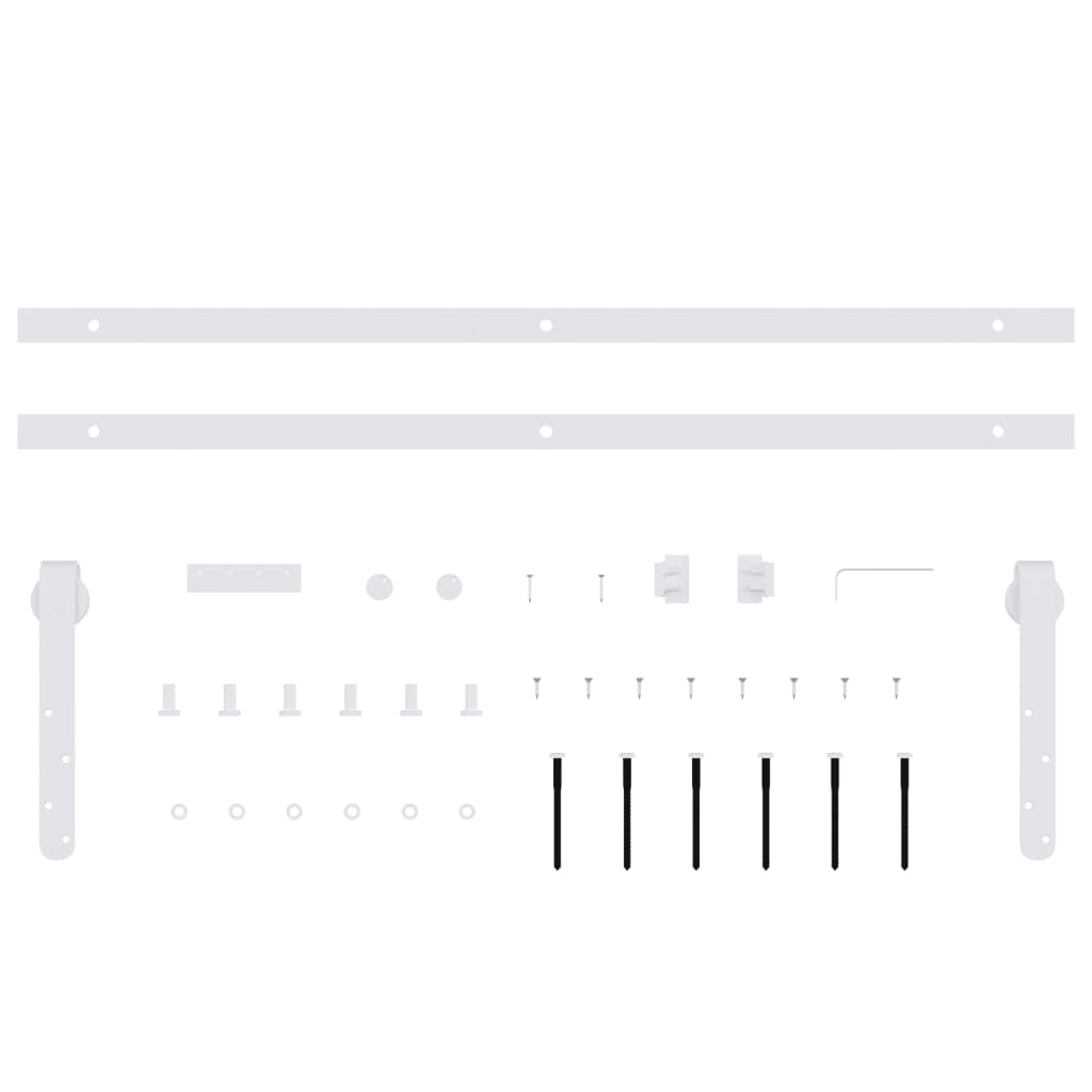 vidaXL Set glisare ușă mini pentru dulap, alb, oțel carbon, 152 cm vidaXL Set glisare ușă mini pentru dulap, alb, oțel carbon, 152 cm