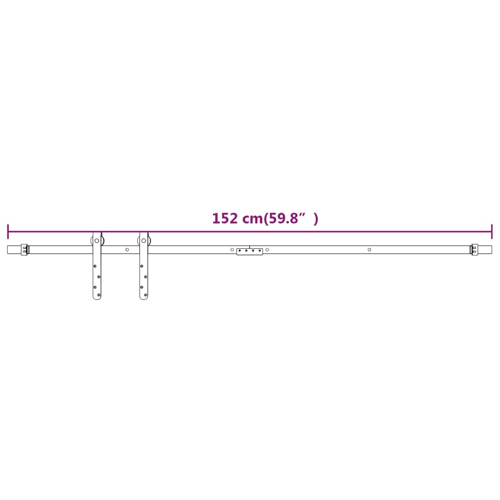 vidaXL Set glisare ușă mini pentru dulap, alb, oțel carbon, 152 cm vidaXL Set glisare ușă mini pentru dulap, alb, oțel carbon, 152 cm