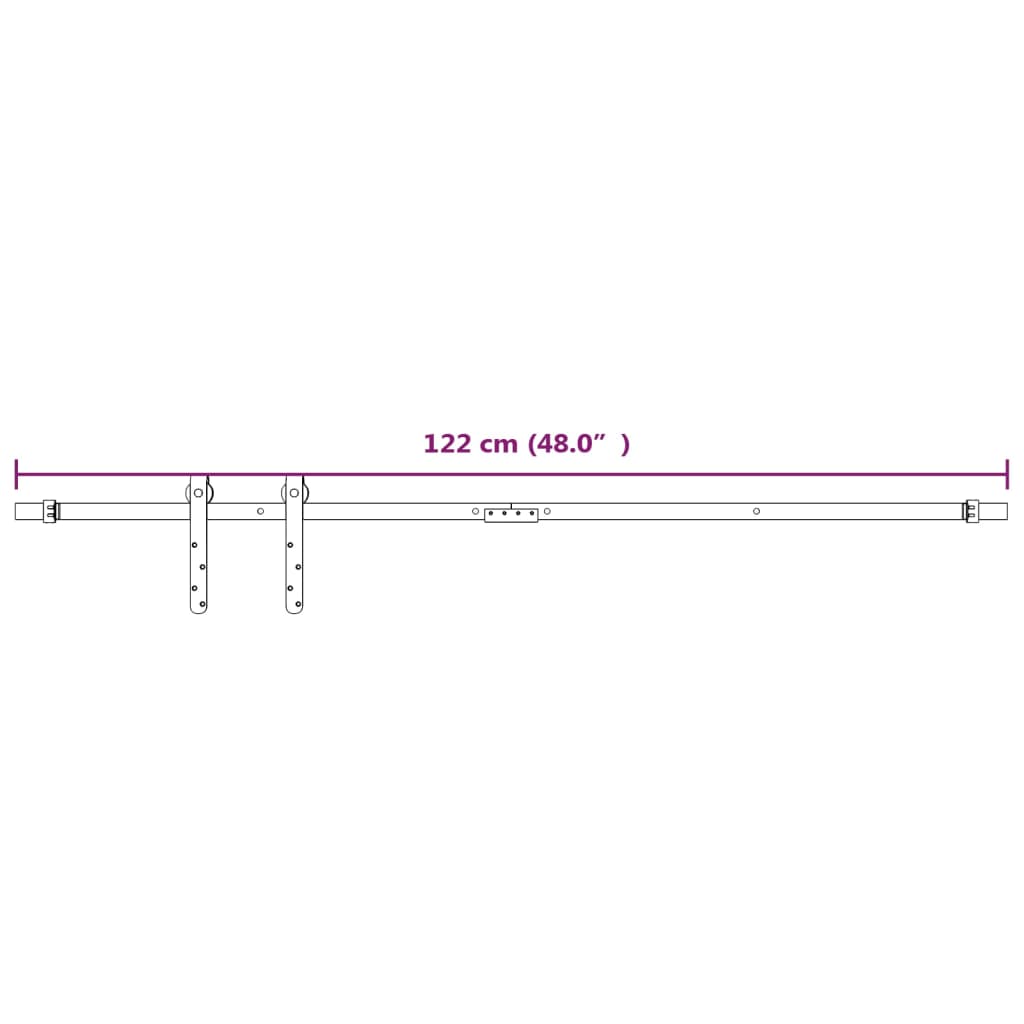 vidaXL Set glisare ușă mini pentru dulap, alb, oțel carbon, 122 cm vidaXL Set glisare ușă mini pentru dulap, alb, oțel carbon, 122 cm